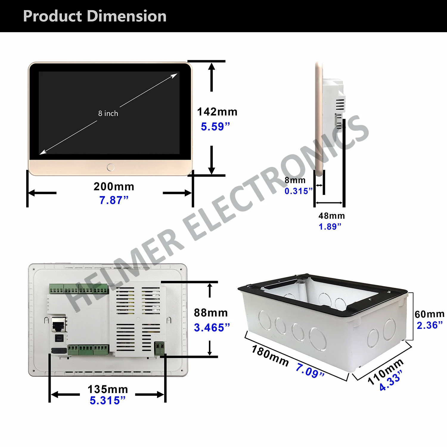 Helmer 8 "Touch Screen WIFI เครื่องขยายเสียง Bluetooth-ใช้งานร่วมกับเครื่องเสียงระบบ,multi-เครื่องเล่นเพลง X8