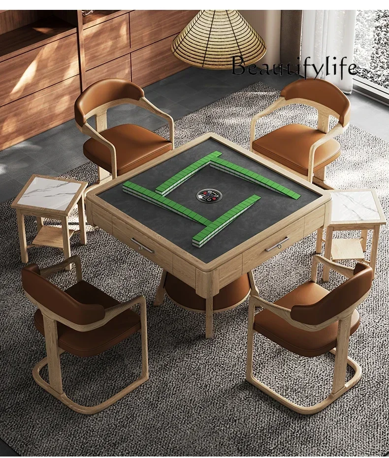 

Designer Model Mute Ultra-Thin Rotor Movement Mahjong Machine Dining Table Dual-Use Multi-Functional Ash Wood Automatic X