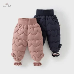 Dave Bella Girls Baby White Duck Down Trousers Autumn Winter Cute Sweet Children's Fashion Casual Outdoor Pants Warm DB4243226