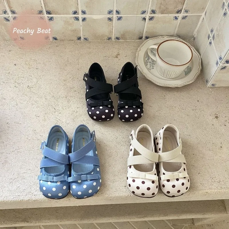 Fashion Baby Girl Princess Dot Shoes Infant Toddler Child Retro Dance Shoes Spring Autumn Winter Birthday Party Baby Shoes