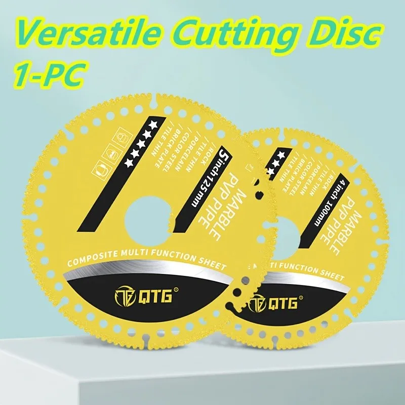 

1Pc 4/5 Inch Ultra-Thin Diamond Cutting Blade - Composite Multifunctional Disc for Tiles, Marble, Metal Pipes, Glass, PVC & Wood