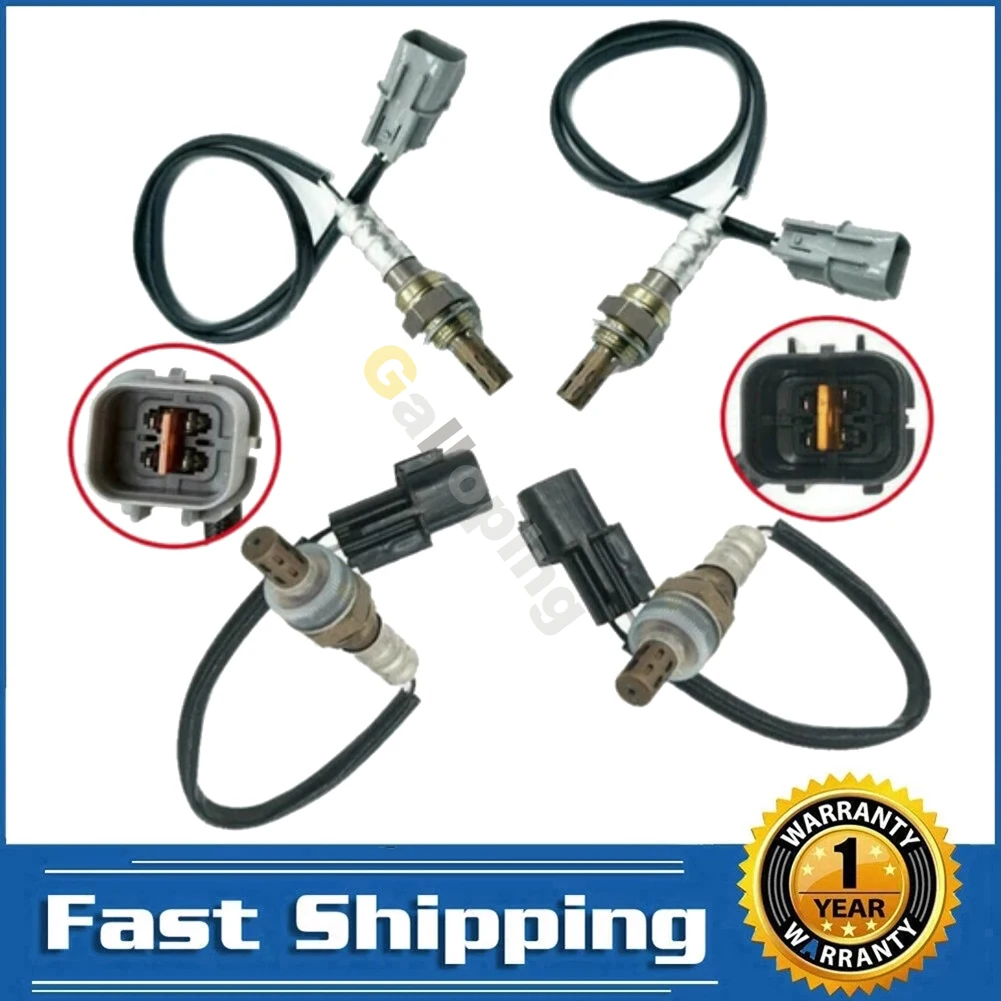 4pcs O2 Oxygen 02 Sensor 1 2 For Mitsubishi Endeavor 3.8L 2004 - 2011 Upstream Downstream 4 Wires Lambda Left Right Auto Parts