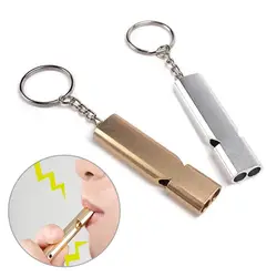 Alumínio portátil Safety Whistle, Outdoor Caminhadas Camping Survival Emergency Keychain, Multi Tool, Dual-Tube