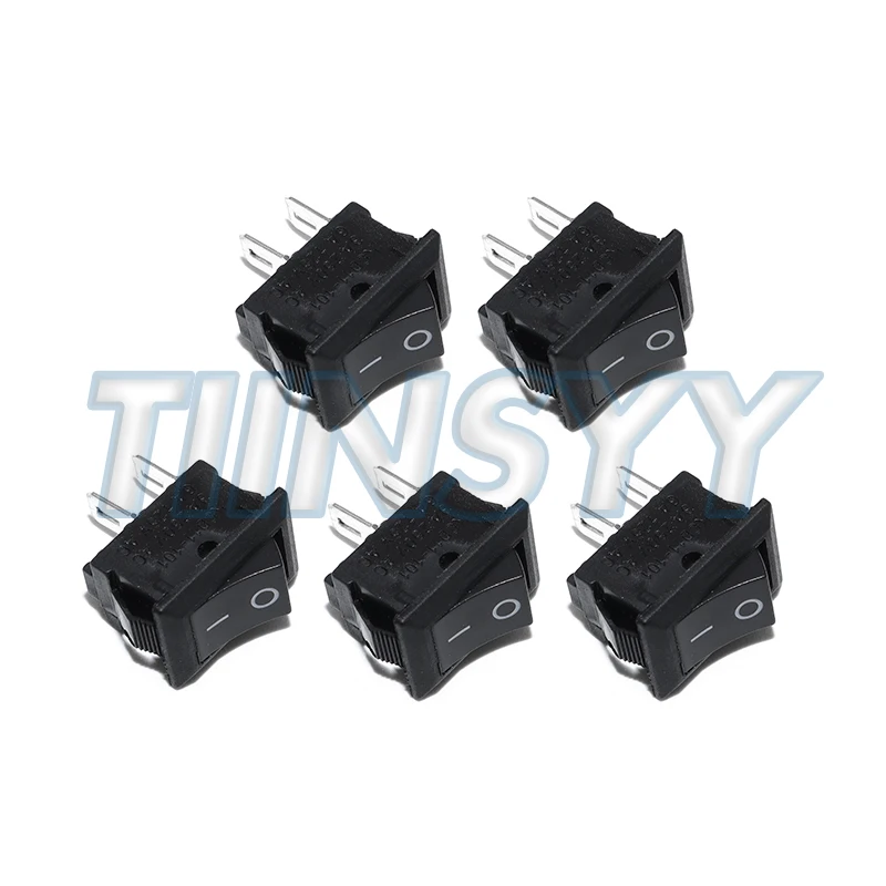 5 Pcs Auto Car Truck Boat Round Rocker 250V 3A 2-Pin ON/OFF Toggle SPST SwitchesRocker Switch 10x15mm