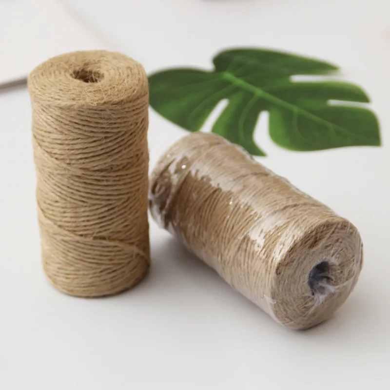 

100M/roll 2mm Natural Jute Rope Twine Cord String Ribbon Crafts Gift Packing Strings DIY Christmas Event & Party Supplies