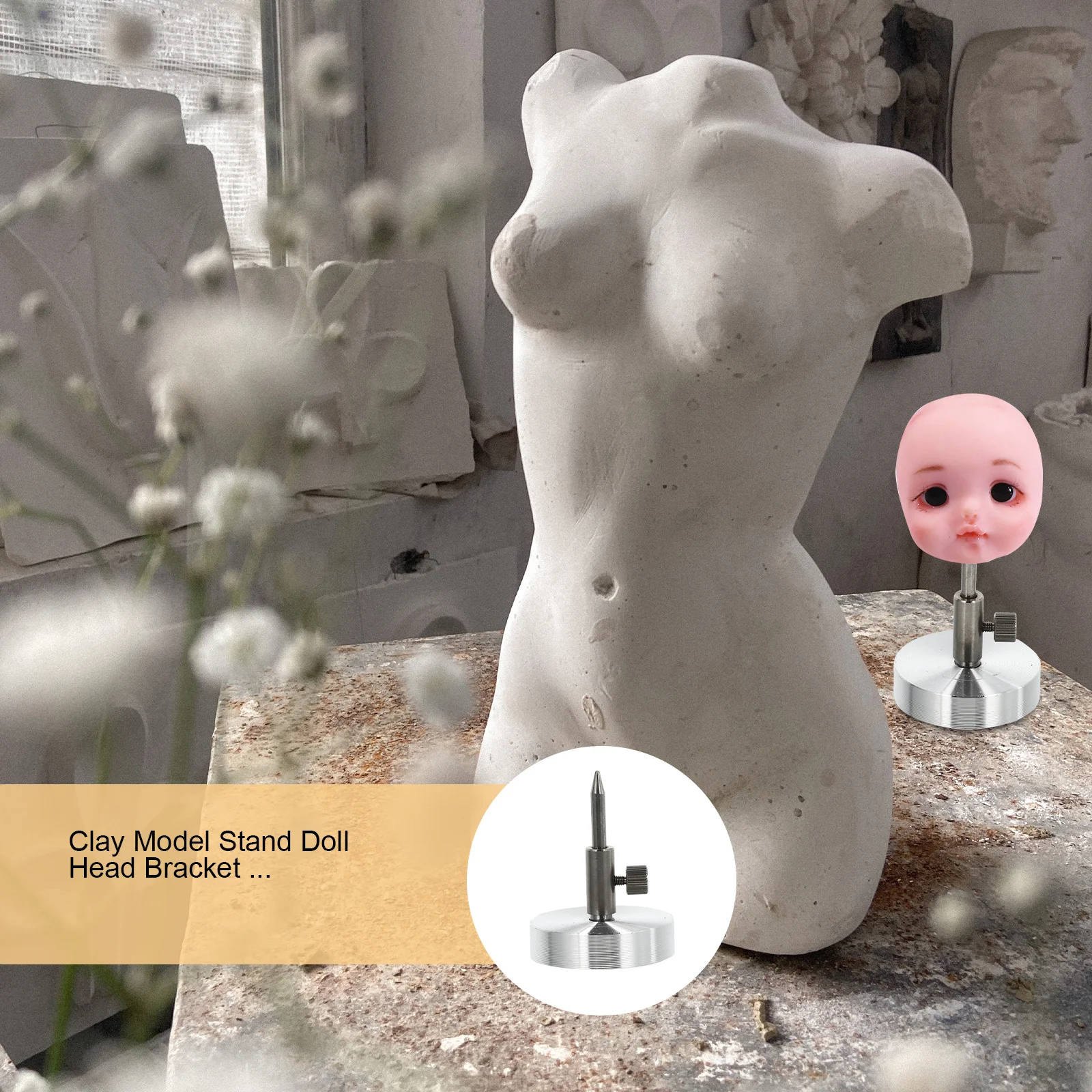 

1 шт., металлический кронштейн для головы из глины, регулируемая подставка для поддержки скульптуры, DIY дисплей, инструмент, кронштейн для головы, глиняная модель, подставка