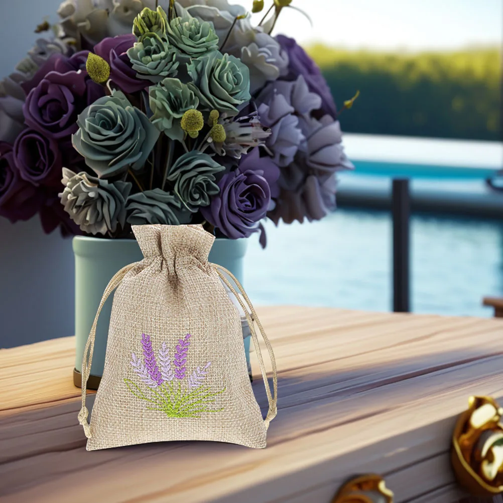 

22Pcs Embroidered Linen Lavender Sachet Pouches Drawstring Bags for Jewelry Spice Storage Home Car Use Scented Sachet Pouches