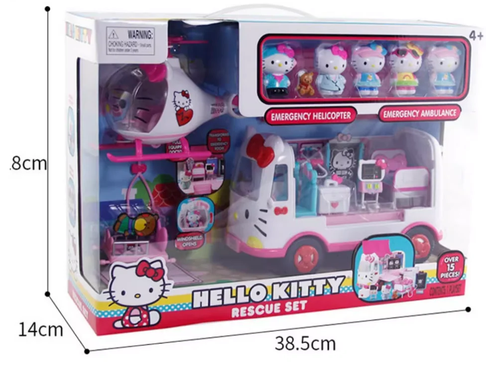 Оригинальная ограниченная серия Hello Kitty Rescue Helicopter, набор игрушек для скорой помощи, серия First Responder