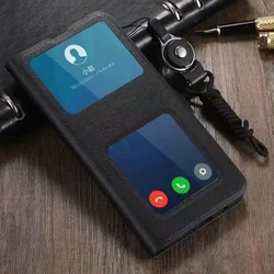Redmi Note 14 PRO 5G PLUS Note13 Luxury Window Leather Case Shockproof Book Flip Cover For Xiaomi Redmi Note14 Pro+ Phone Bags