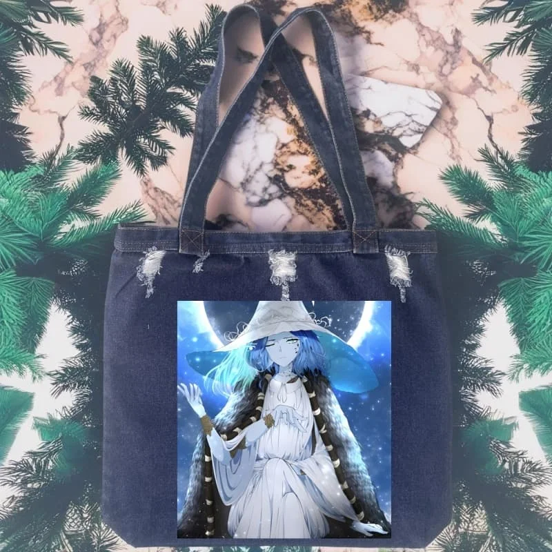 Valkyrie Retro-Handtasche aus gewaschenem Denim, Herbst, faule, vielseitige Tragetasche, große Kapazität, Pendler-Umhängetasche für Damen