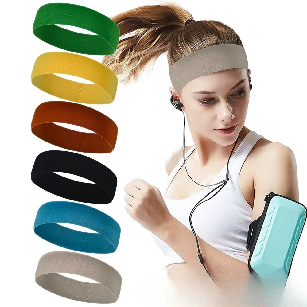 

Yoga Headband Stretchy Sweat Absorbent Sports Hairband for Women Men Fitness