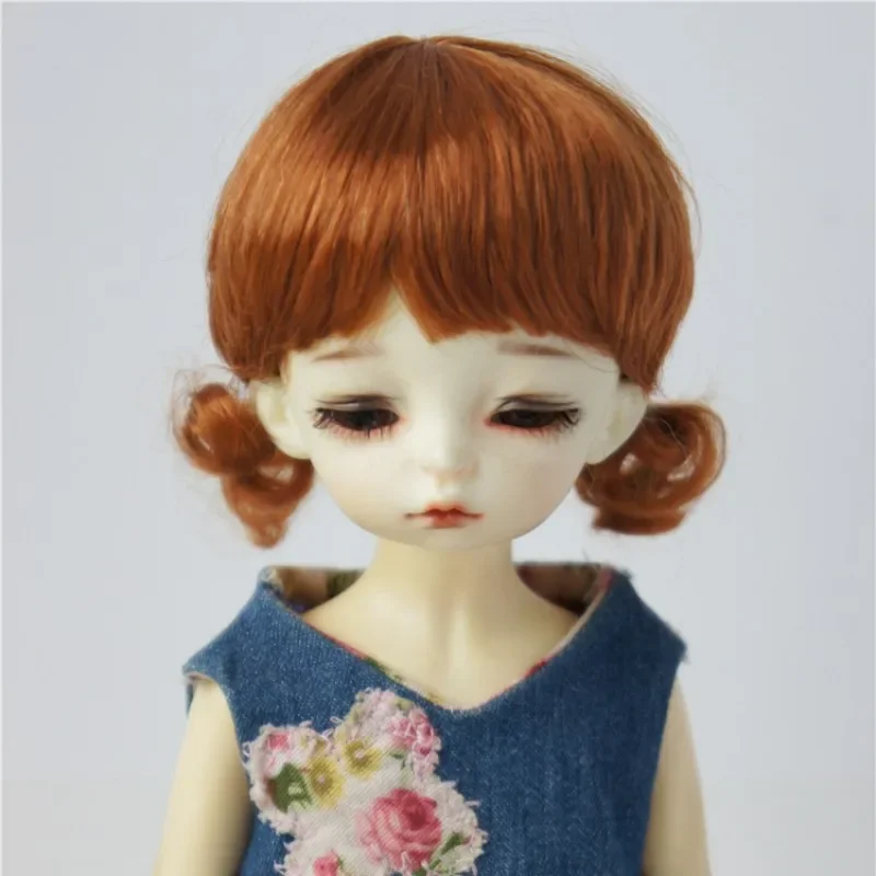 

JD400 Double Curly Mini Pony BJD Wig Synthetic Mohair for 1/6 1/4 1/3 YOSD MSD SD Blythes Pullip 6-11 Inch Sizes