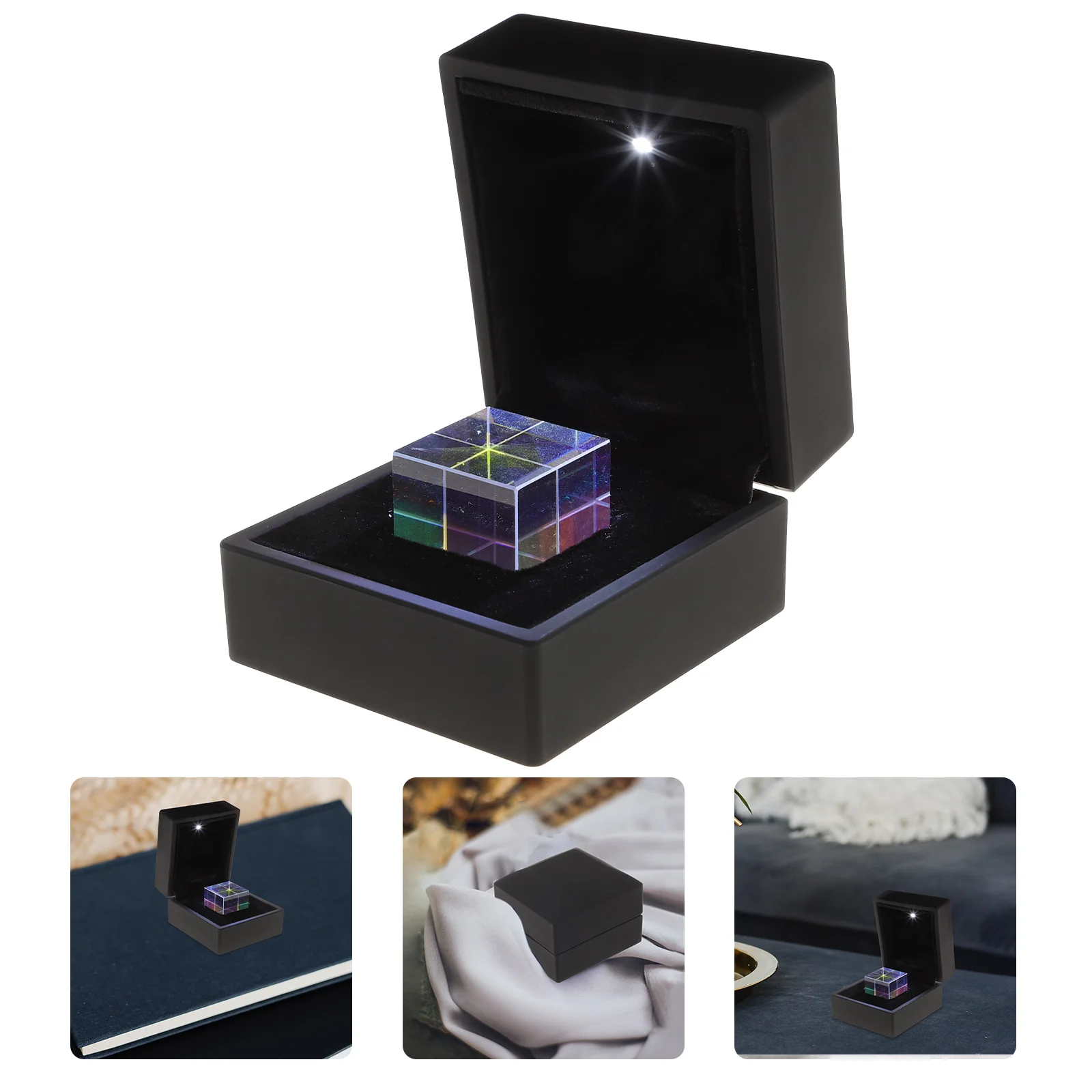 

Optical Glass RGB Dispersion Cube for Physics Teaching Decoration with Delicate Gift Box 23x23x23cm