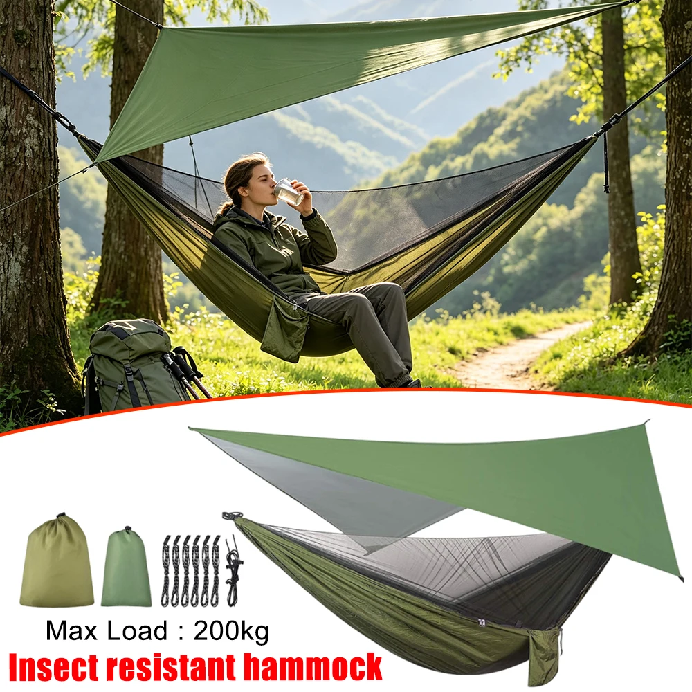 outdoor-camping-hammock-200kg-capacity-with-mosquito-net-rainfly-waterproof-insect-proof-portable-single-double-tree-tent-green