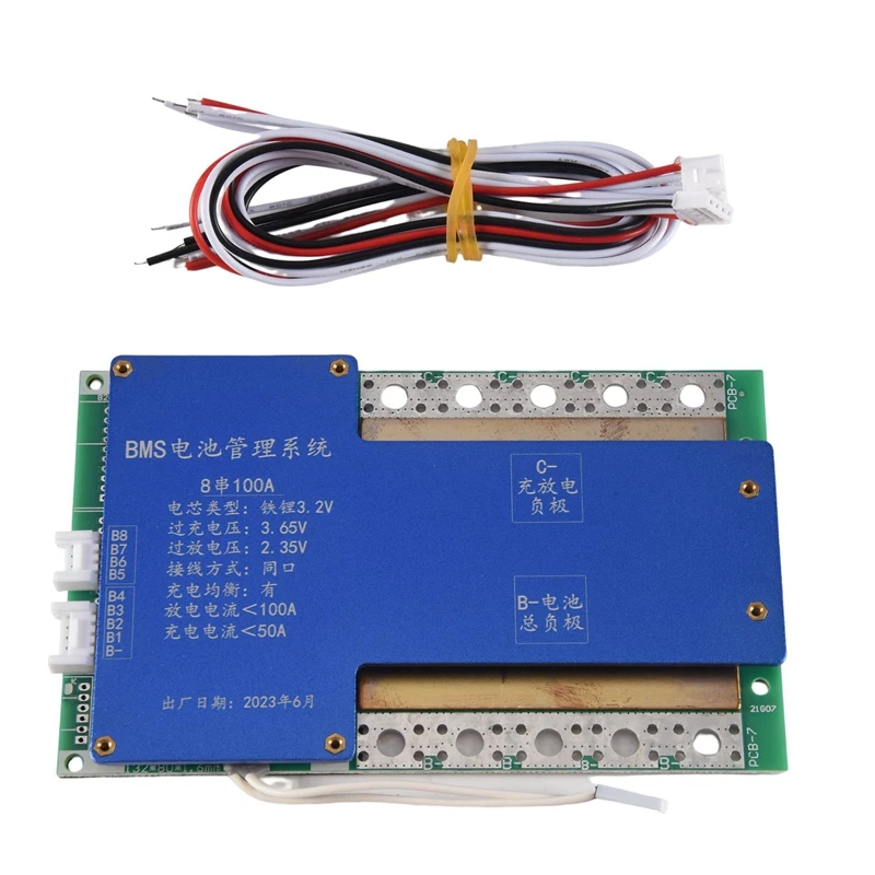 8S 24V Lithium Iron Phosphate Battery Protection Board With Equalization Temperature Control BMS Protection Board