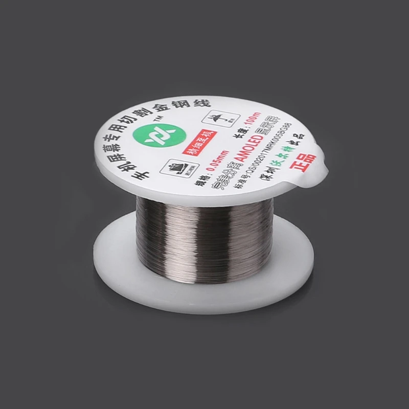 100m/roll Cutting Wire Gold 0.05/0.06/0.08/0.1mm Screen Separator Repair Wire