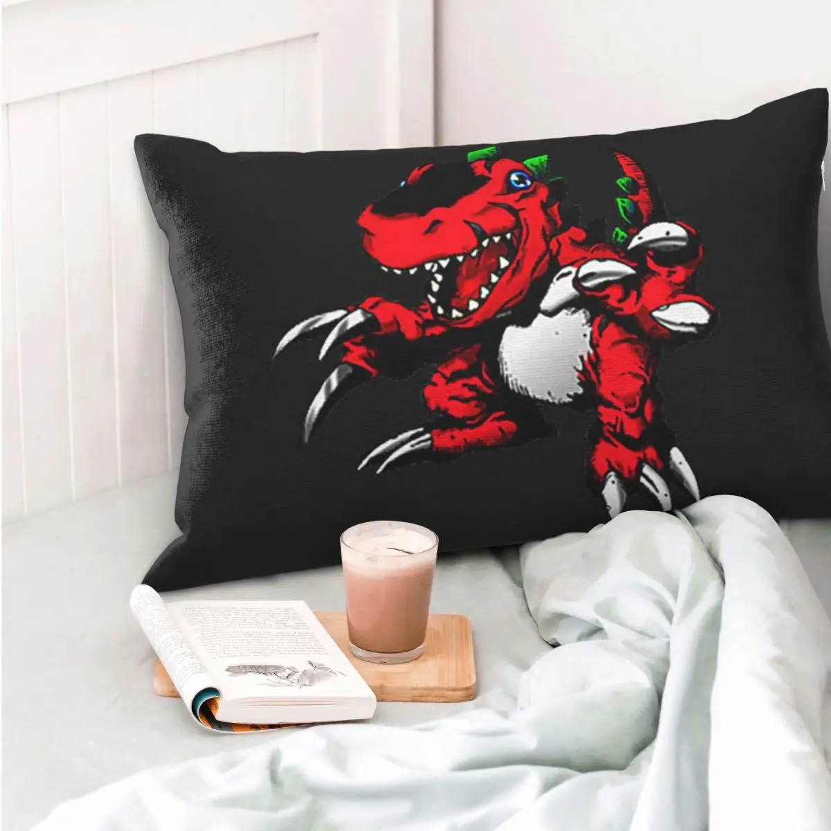 Digimon Tyrannomon Rectangle Pillowcase Cushion Cover Decor Bedroom Bed Home Comfort Throw Pillow