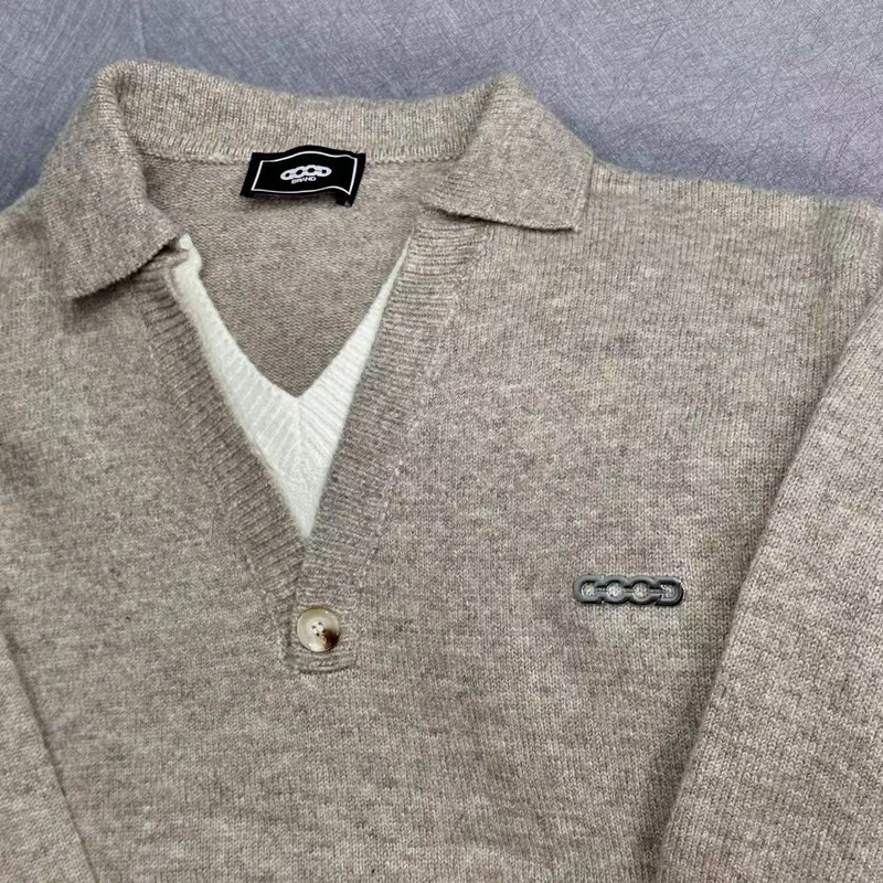 26ss 冬のファッションストリート新作 GOODBRAND - Men'S Fashion V Neck Sweater のレビューと価格