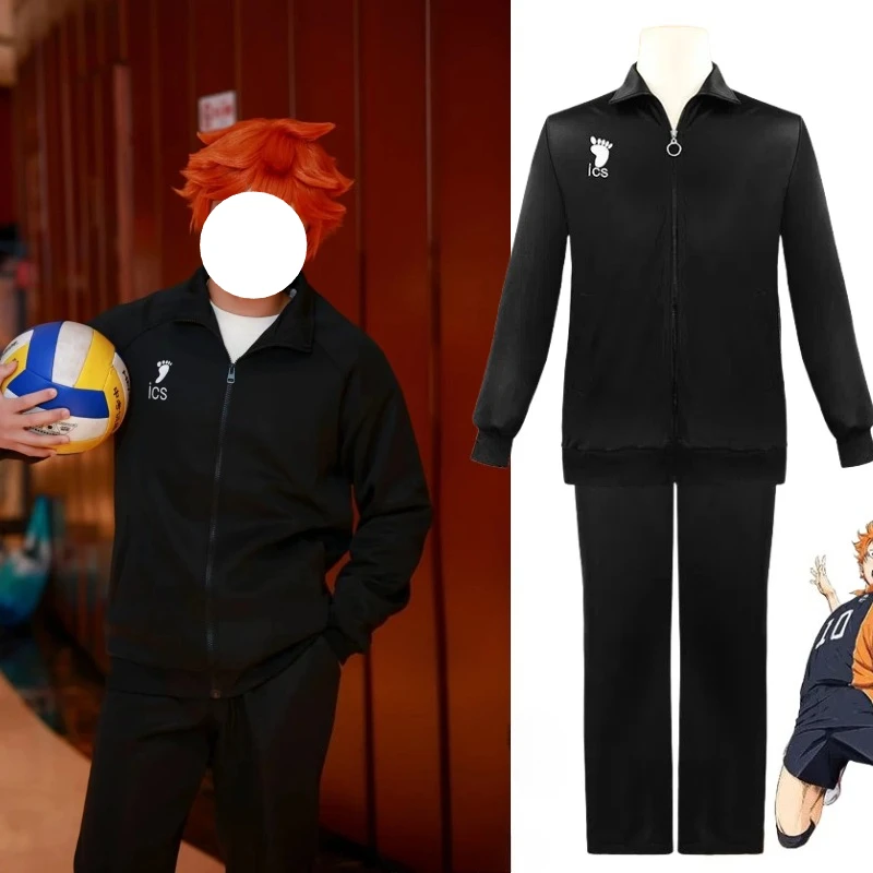 

Аниме Хината Сёйо Косплей Костюм Карасуно Школьная форма Черное пальто Брюки Парик Полный комплект Волейбольная команда Одежда для мужчин