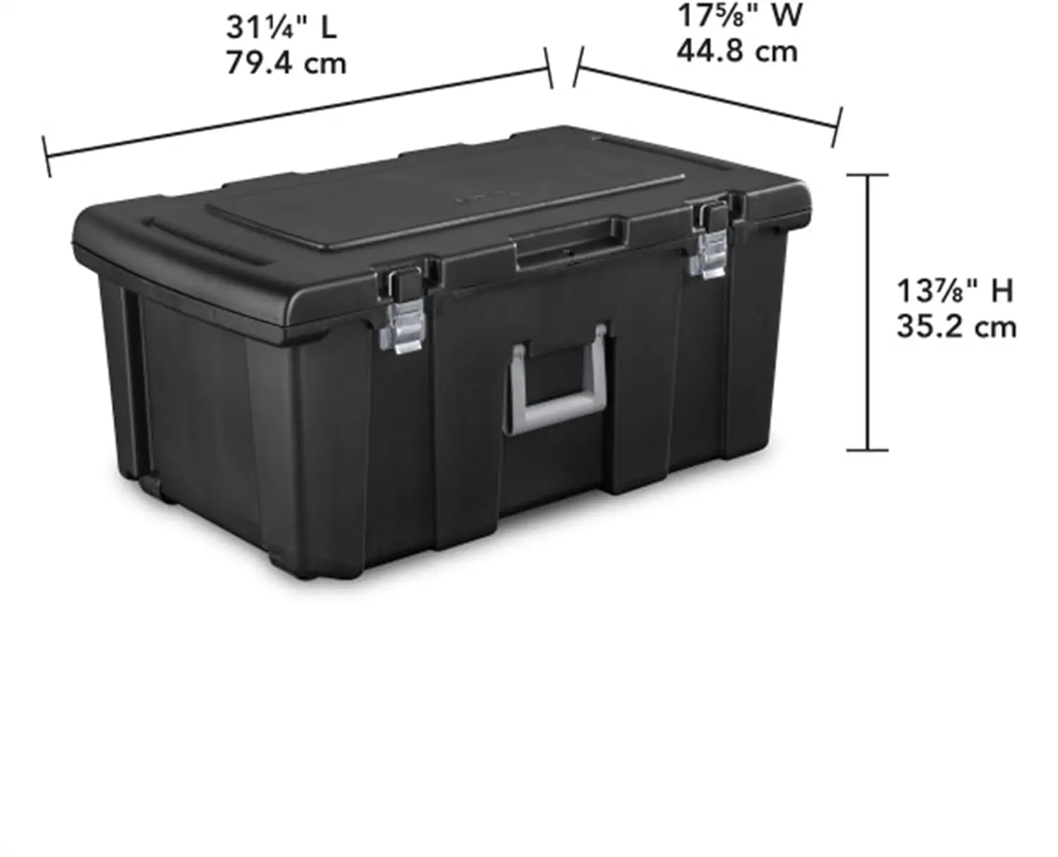

2-Pack Heavy-Duty Plastic Footlocker Storage Container, Lockable Utility Box for Home, Garage, Office, and Basement Organization