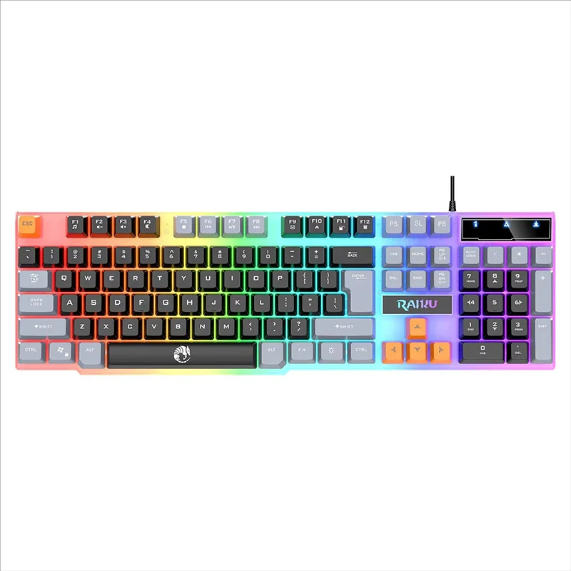 RAIKU K26 Tri color Luminous Keyboard Wired Mechanical Touch Keyboard Gaming Office