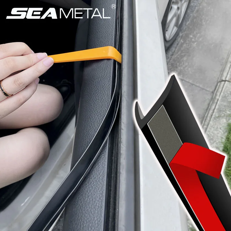 Car Side Window Seal Strip Waterproof Rubber Weatherstrip Window Gap Filler Reduce Vibration Noise Insulation V Shape Seal Strip