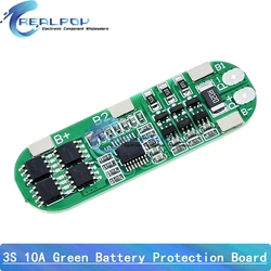 3S 10A 12V Lithium Battery Charger Protection Board For 3pcs 18650 Li-ion Battery Cell Charging BMS 11.1V 12.6V With Balanced
