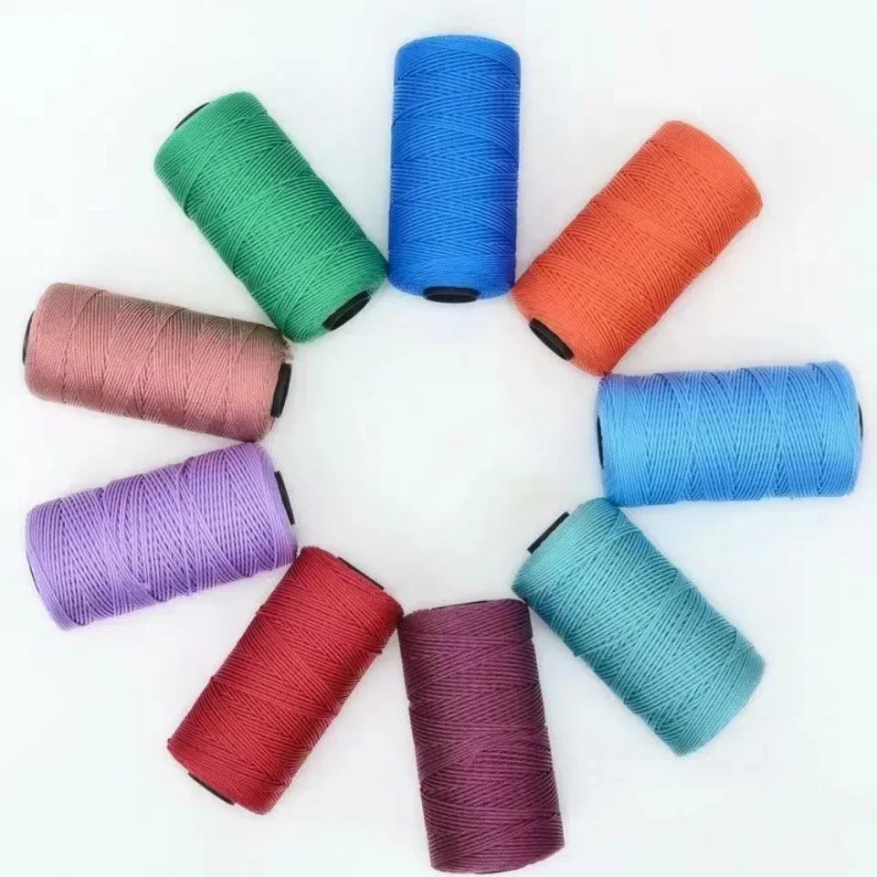 2024 Summer Crochet Yarn 1.5mm Thin Ice Cotton Thread for Hand Knitting Bag Hat Shoes 100g Hollow Line Colorful Nylon Cord