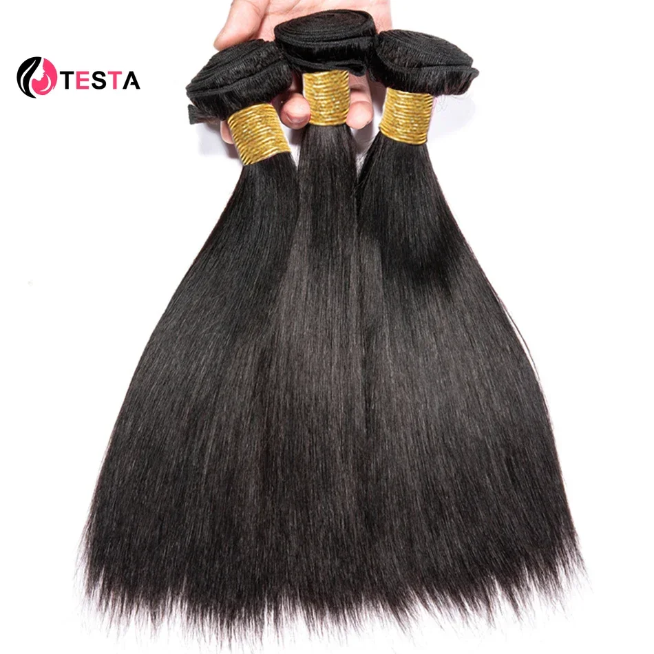 Bundel lurus tulang kain ganda rambut manusia hitam alami 1pc/ 3pcs/ 5pcs/ 7pcs Per Lot ekstensi rambut India Remy 10-22 inci