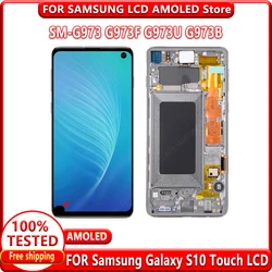 Super amoled display lcd para samsung galaxy s10 SM-G973 g973u g973n g9730 display lcd tela de toque digitalizar assembléia com defeito