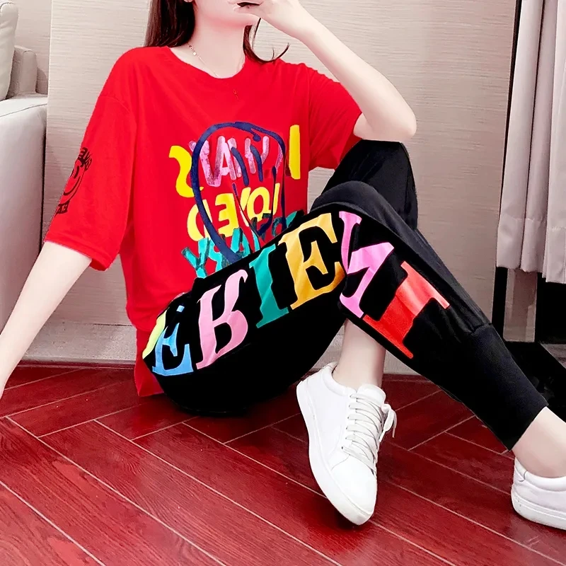 

Летний комплект спортивной одежды для фитнеса и танцев, женский костюм из двух предметов в стиле хип-хоп, новый Sle 2025, нейлоновая ткань, повседневная спортивная одежда, ансамбль