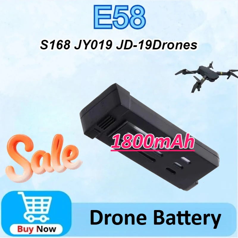 

Upgraded E58 3.7V 600mAh Drone Battery Lipo Battery for E58 S168 JY019 RC Quadcopter Spare Parts