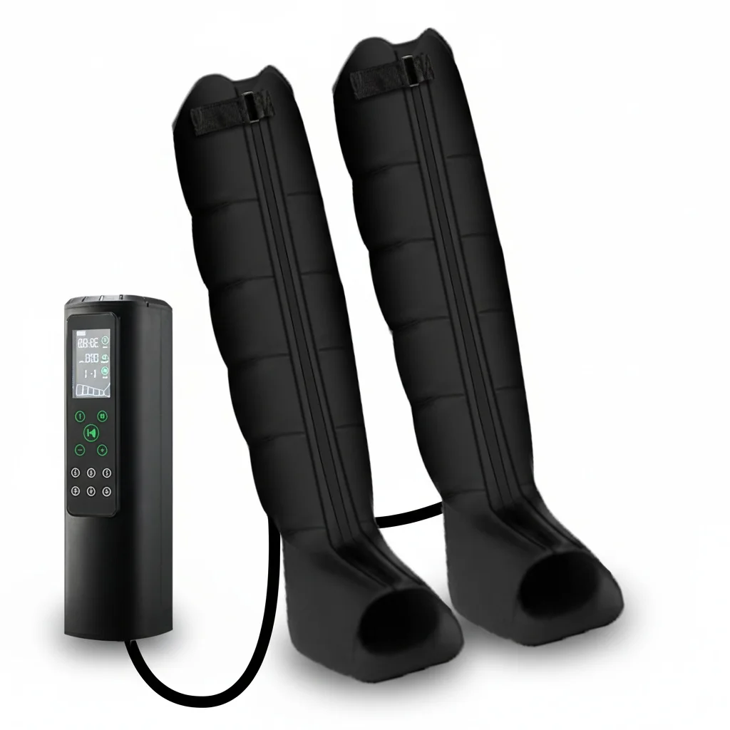 Wireless Leg Massager, 12 Modes Air Compression Therapy System, 60-270mmHg Lymphatic Drainage Machine, Leg Recovery Device