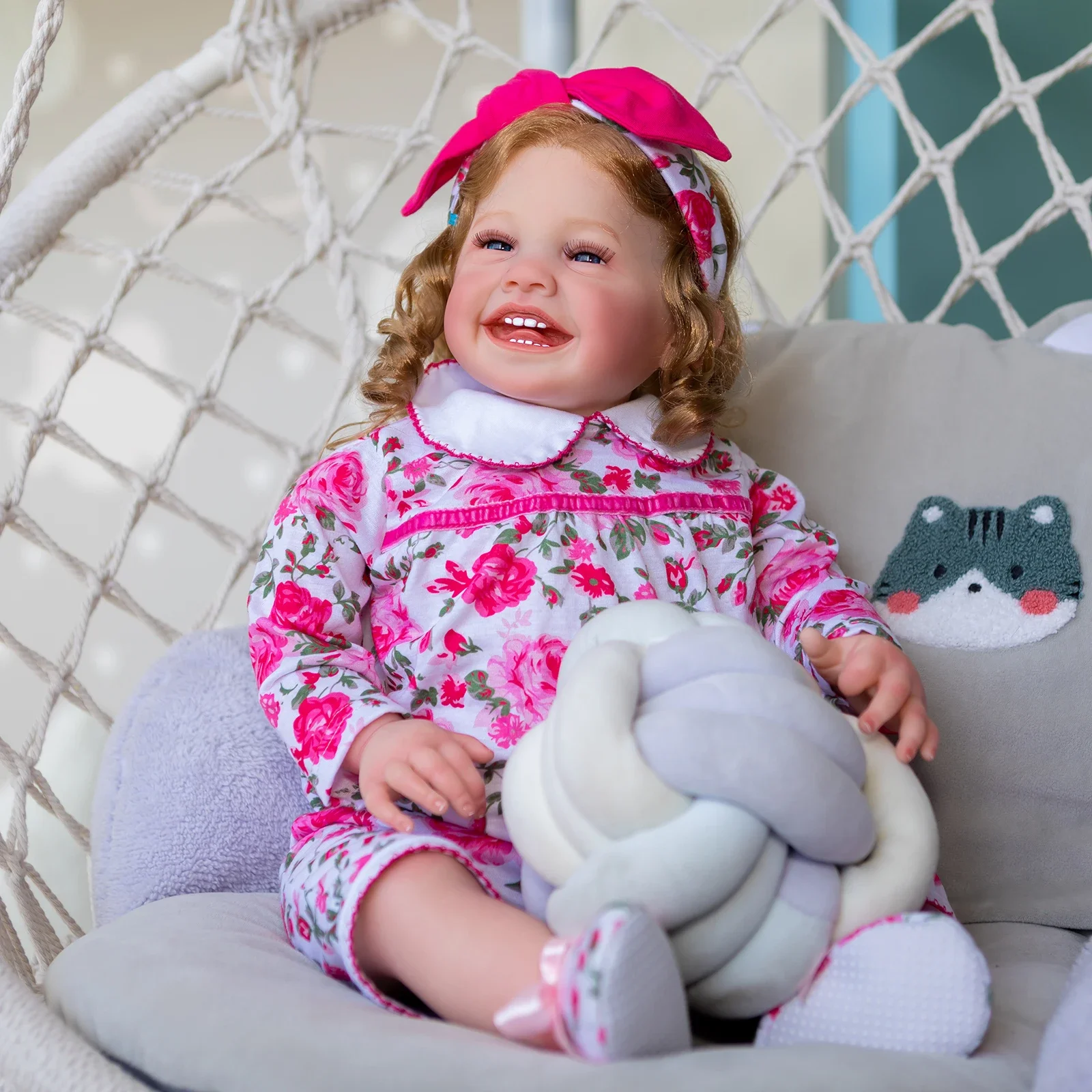 

60CM Mila Huge Doll Real Baby Size Reborn Baby Toddler Girl Doll Lifelike 3D Painting Collectible Art Doll