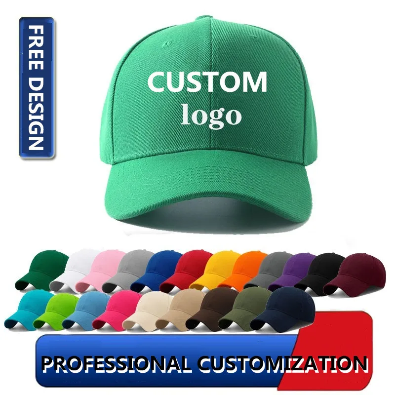 Adult solid logo hat Custom baseball cap for men women 1pc your own logo diy trucker cap hats Personalised logo