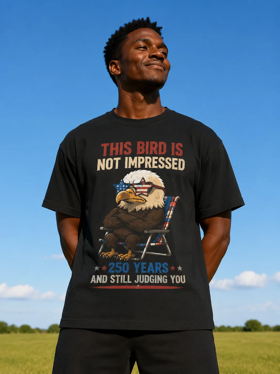 

Men Graphic T Shirt Short Sleeve Loose Fit 50 Percent Cotton 50 Percent Polyester Stretch Fabric Patriotic Eagle Print Casual