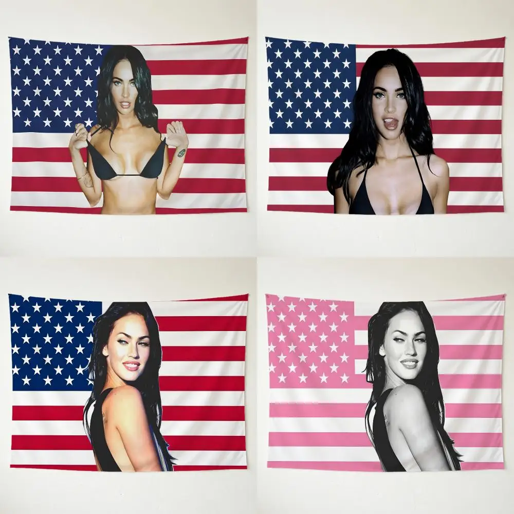 Actress Icon Megan Fox Tapestry Washable Soft Daily Wall Hanging Decor for Living Home Room Bedroom