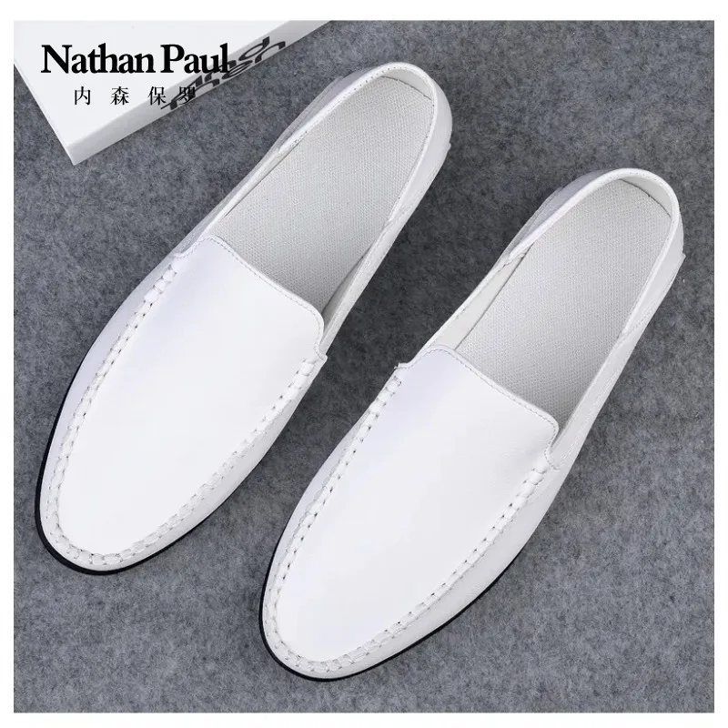 

2025 новые модные высококачественные нескользящие и износостойкие легкие маленькие кожаные туфли для ленивых с одной педалью