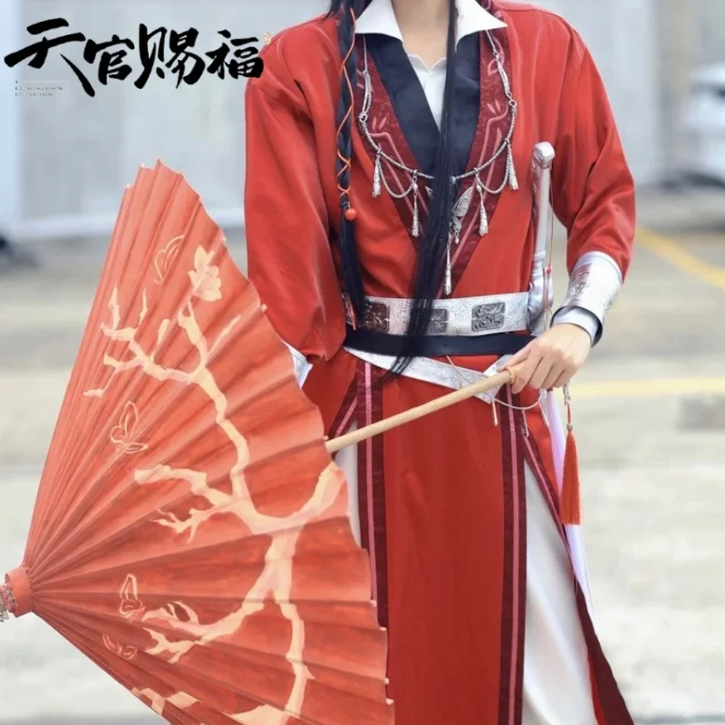 Anime Tian Guan Ci Fu Hua Cheng Cosplay Costume Huacheng Heaven Official'S Blessing Cosplay Red Suit Tianguancifu Hanfu Gift