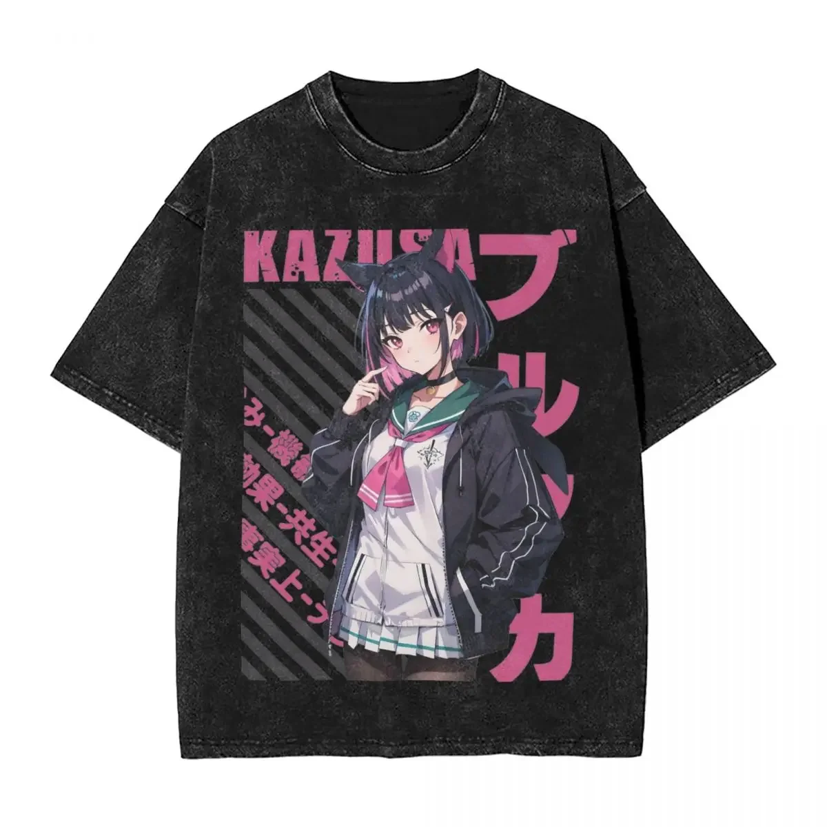 Футболка Kyouyama Kazusa с голубым архивом, уличная одежда, хип-хоп, винтажные футболки, Аниме футболки для мужчин, 100% хлопок, с принтом Харадзюку