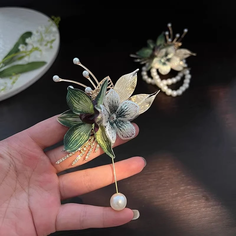 Phalaenopsis best man bridesmaid placket wedding wedding corsage groom and bride business event magnetic brooch