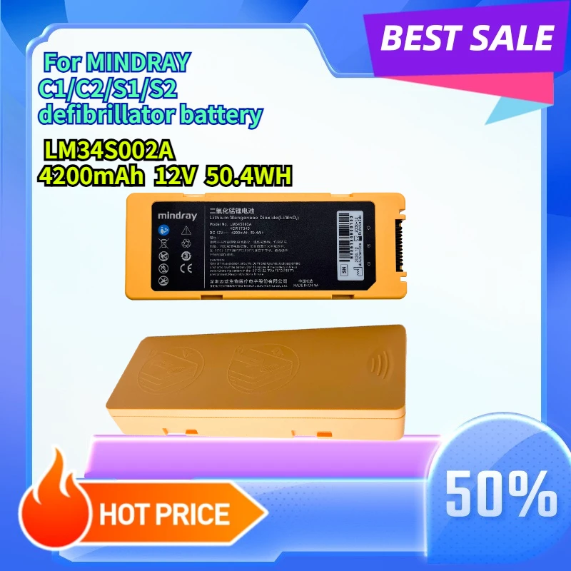 

4200mAh 50.4WH Applicable to MINDRAY C1/C2/S1/S2 defibrillator battery LM34S002A Mindray battery