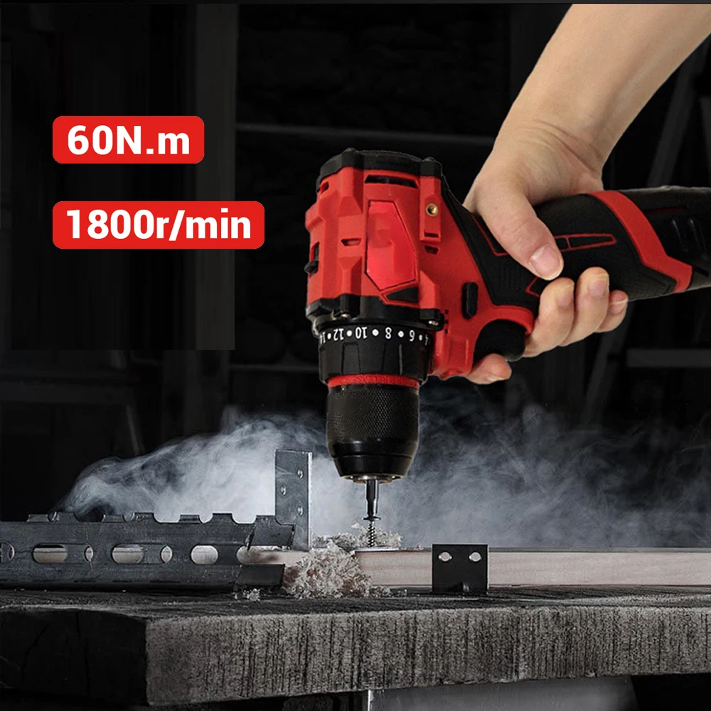 

Impact Cordless Drill Power Tools 60N.m Wireless Drills Rechargeable Drill For Electric Screwdriver Battery Driller Tool