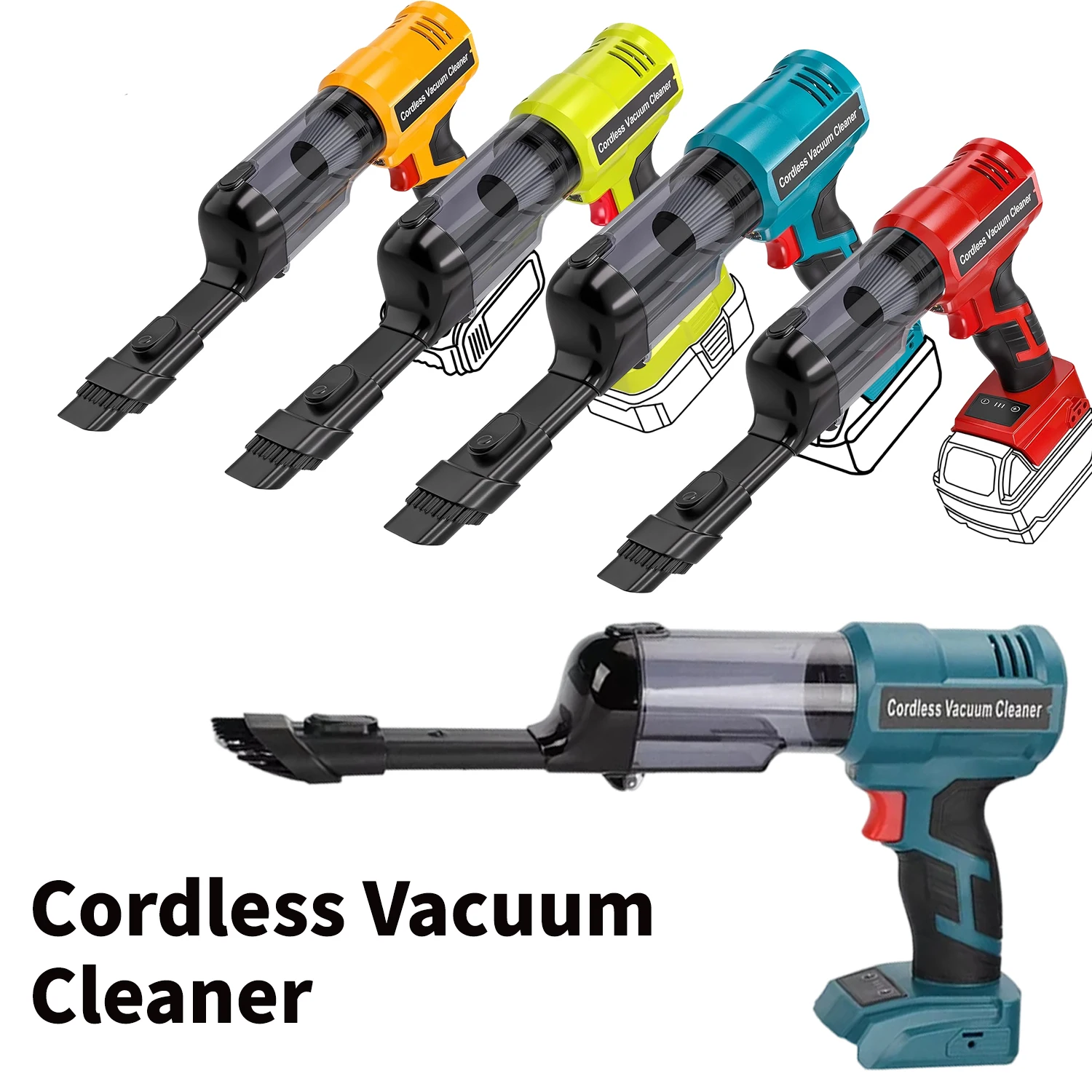 

Cordless Handheld Vacuum for Makita/Dewalt/Milwuakee/Bosch/Roybi 18V Battery(Tool Only) 240W Powerful Car Vacuum with Brushless