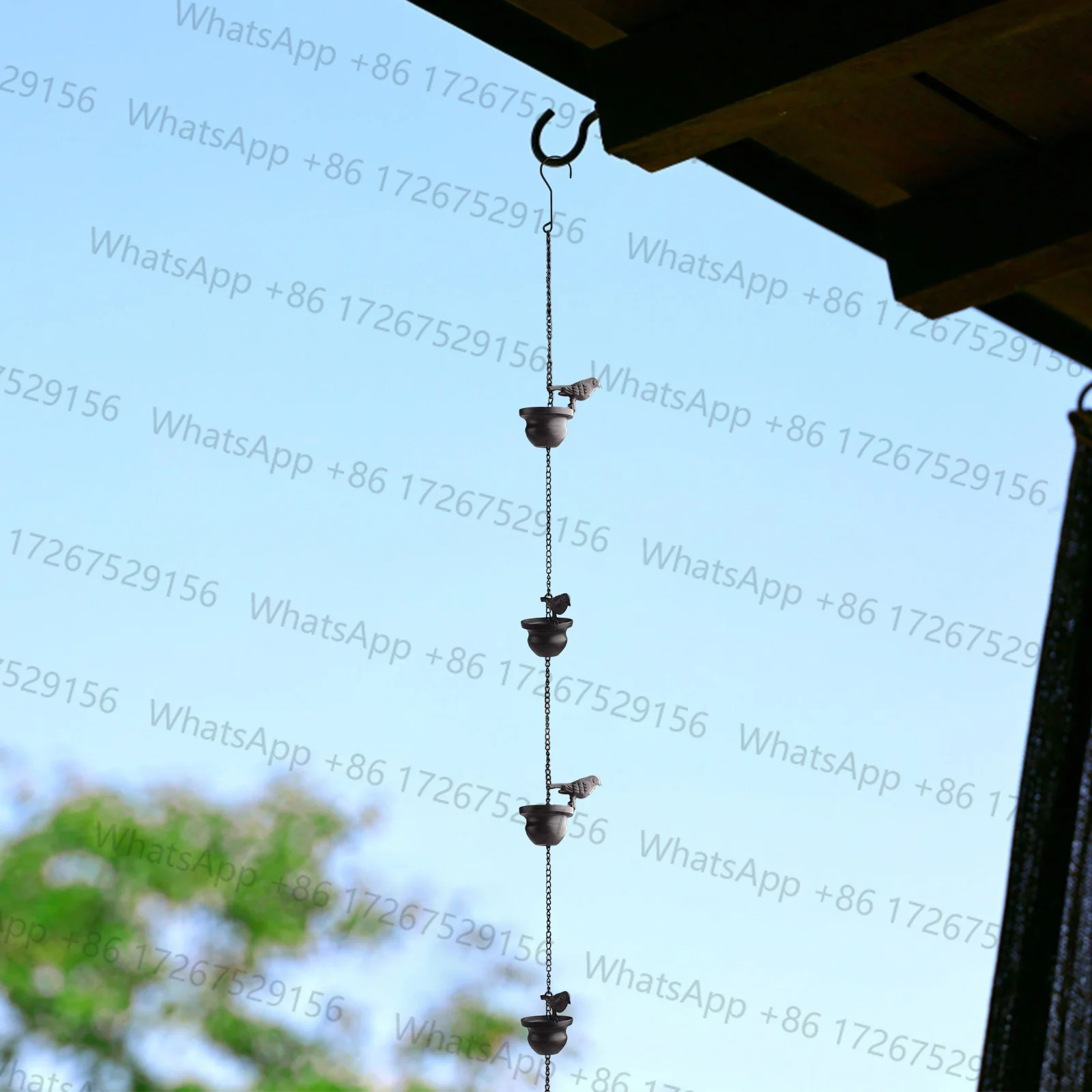 Home Decor Outdoor Rain Chain Porch Door For Outdoor Canopy 2.4M Home Decoration Metal Pendants Outdoor Rain Chain