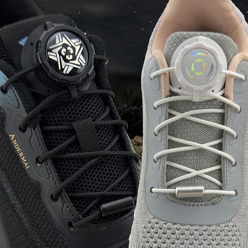 Thick Rope Automatic Shoelaces Swivel Buckle Laces Without Ties Black White Easy Installation Sneakers Shoelace Shoe Accessories