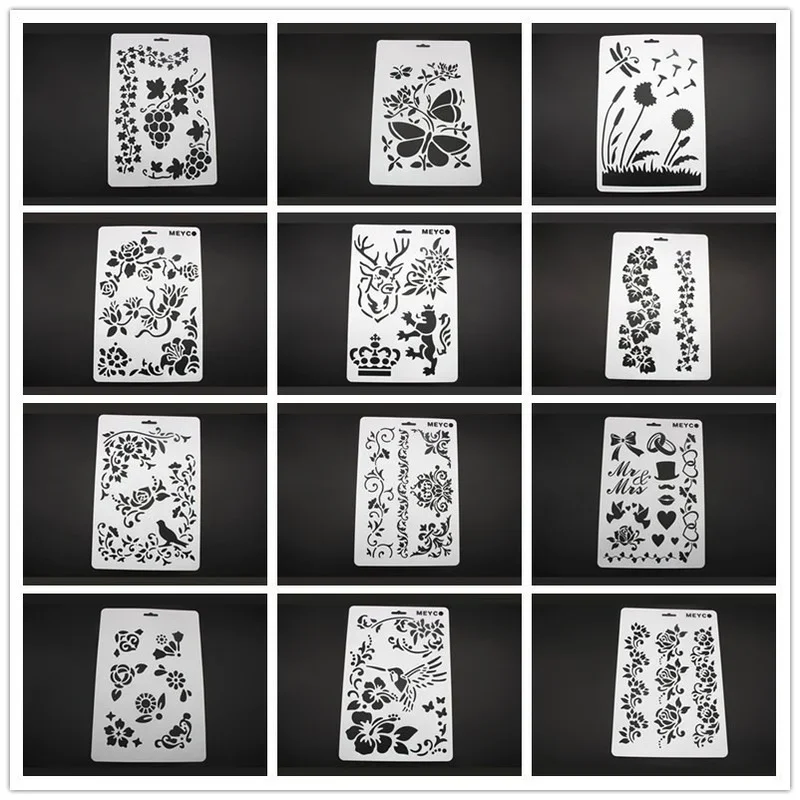 Reusable Stencil Craft Layering Stencils For Walls Scrapbooking Painting Template Stamps Album Decorative Embossing Paper Cards