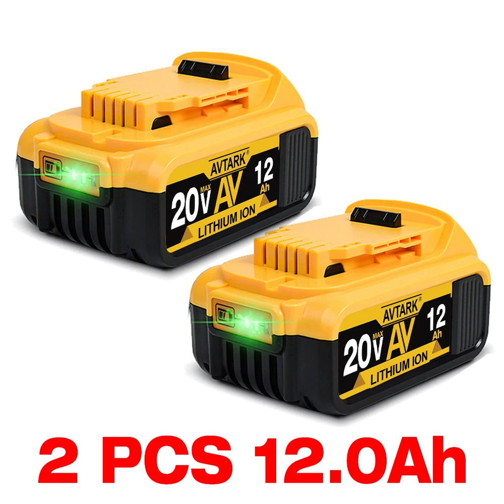 

20V 12Ah DCB203 Lion Battery Replacement for DeWalt 18v 20Volt Max Lithium Ion Batteries DCB206 DCB205 DCB204 DCB200Power Tools