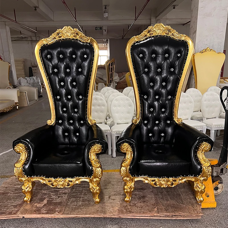 Black Gold Wedding Throne Chairs Banquet Chair Throne Chair