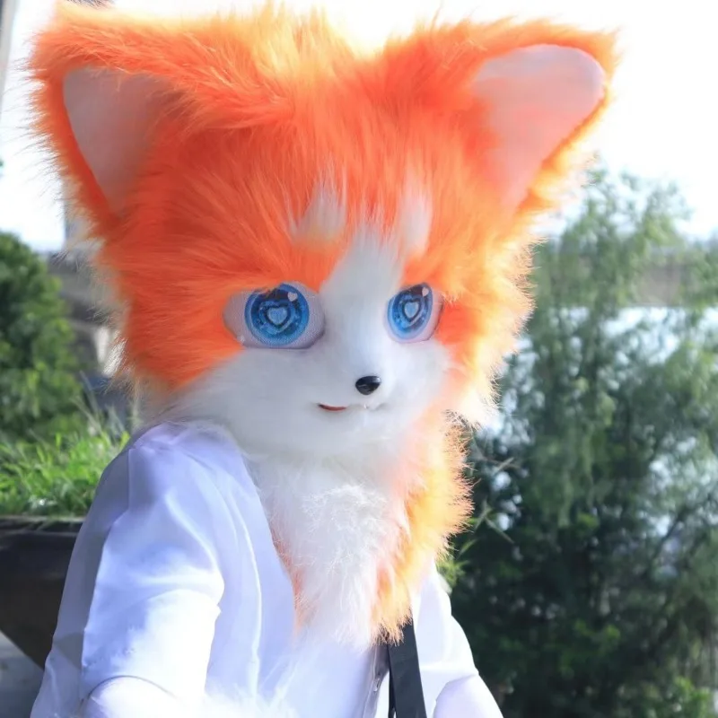 Kig Fursuit Kigurumi Furry Cosplay Costume Pink Black Head Cos Outfits Comiket Furries Doll Animal Mask for Comic-Con Role Play